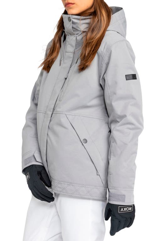 Shop Roxy Billie Water Resistant Hooded Insulated Jacket In Heather Grey