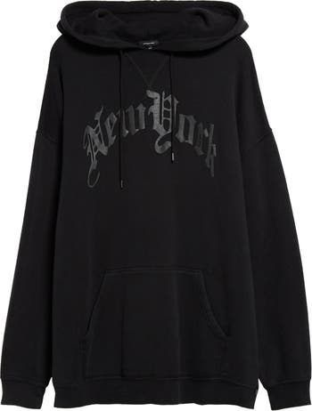 R13 NEW YORK HOODIE - ACID BLACK