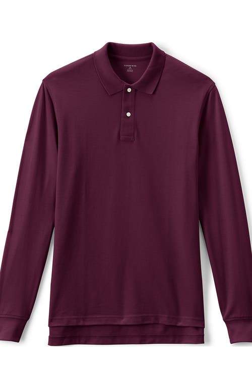 LANDS' END LANDS' END SCHOOL UNIFORM YOUNG  LONG SLEEVE MESH POLO SHIRT 