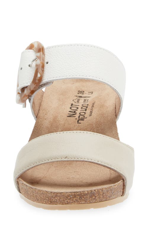 Shop Naot Kingdom Wedge Slide Sandal In Soft Ivory/soft White Leather