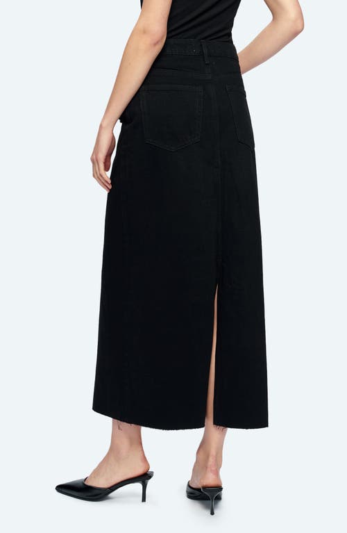 Shop Bayeas Alice Distressed Denim Maxi Skirt In Black