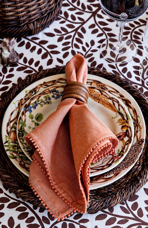 Juliska Berry Trim Blush Napkin, Set Of 4 In Persimmon