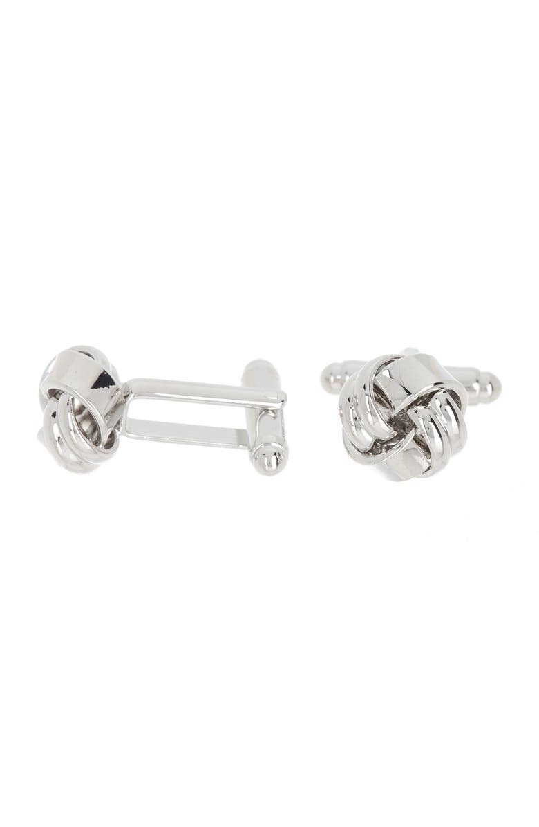 LINK UP Classic Knot Cuff Links, Main, color, NO COLOR
