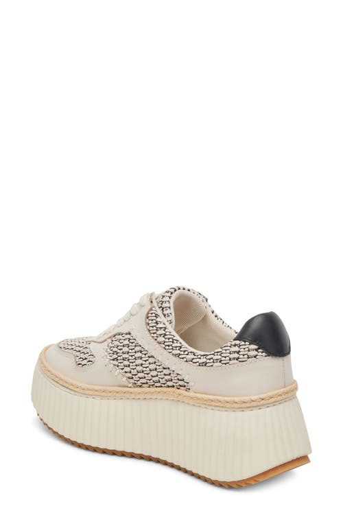 Dolce Vita Dandi Platform Sneaker In Black/natural Raffia
