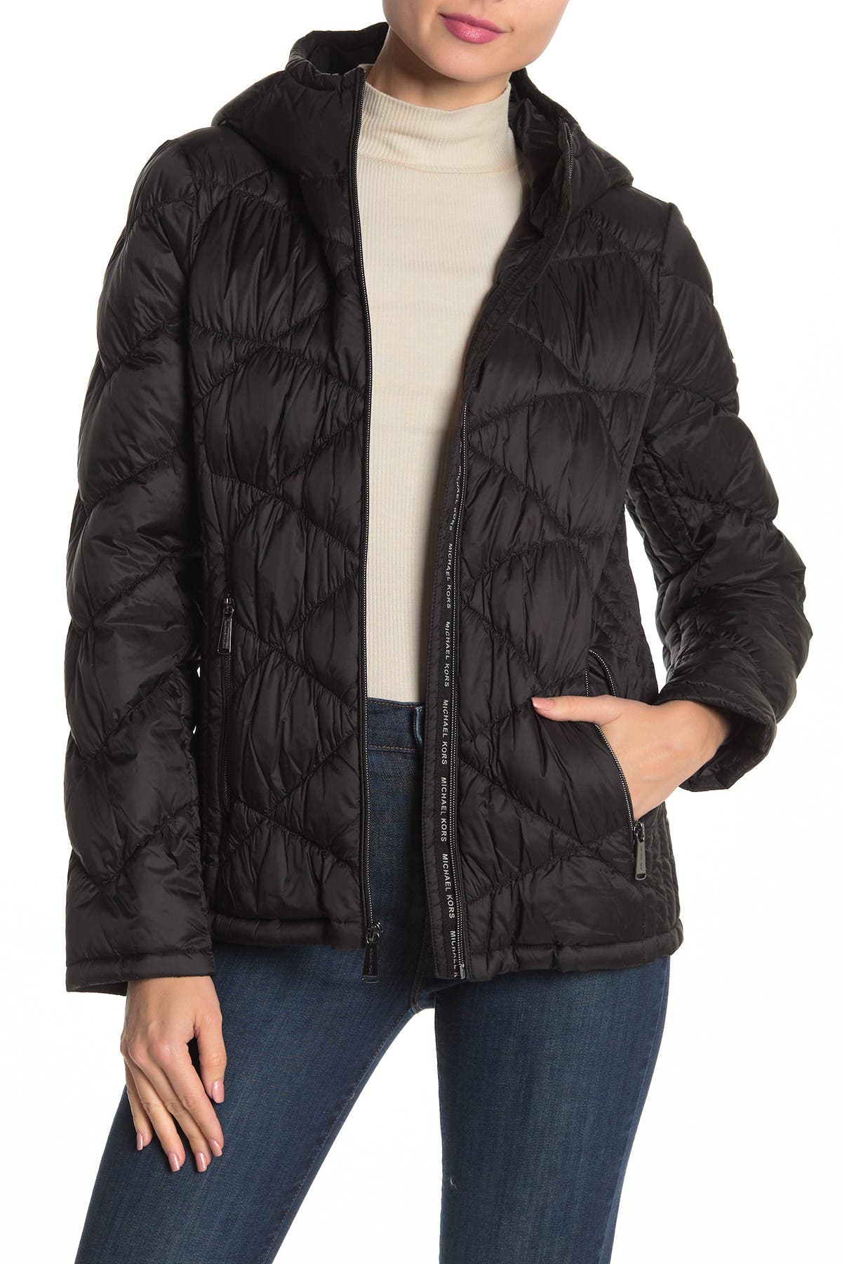 michael kors packable down jacket taupe