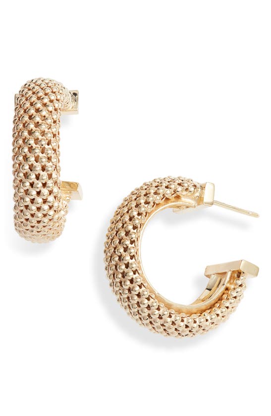 Shop Jennifer Zeuner Lucia Beaded Hoop Earrings In Yellow Gold