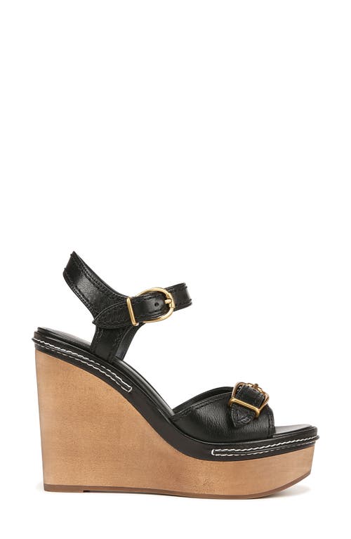 Veronica Beard Geraldine Ankle Strap Platform Wedge Sandal In Black