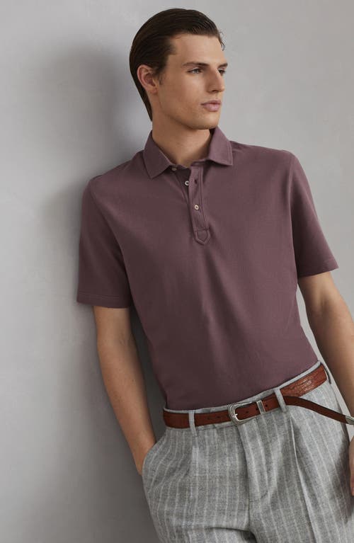 Shop Brunello Cucinelli Piqué Polo Shirt In Light Purple