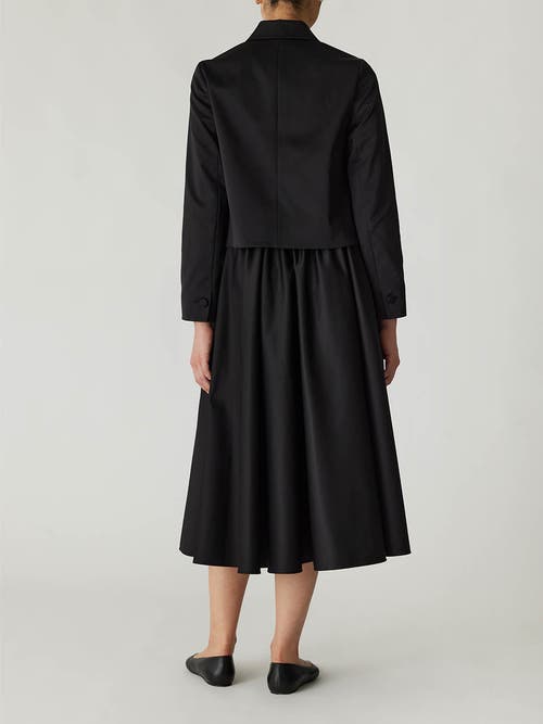Rebecca Taylor Techy Sateen Ruffle Pocket Jacket In Black