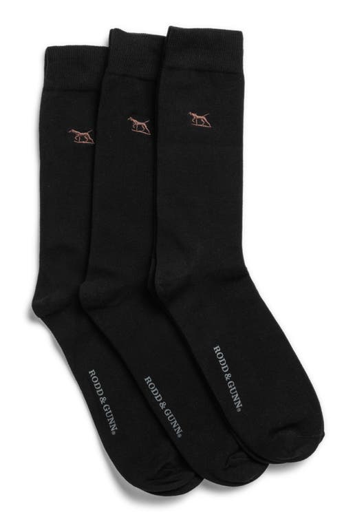 Rodd & Gunn Dry Plains 3-Pack Cotton Blend Crew Socks in Onyx at Nordstrom, Size 0