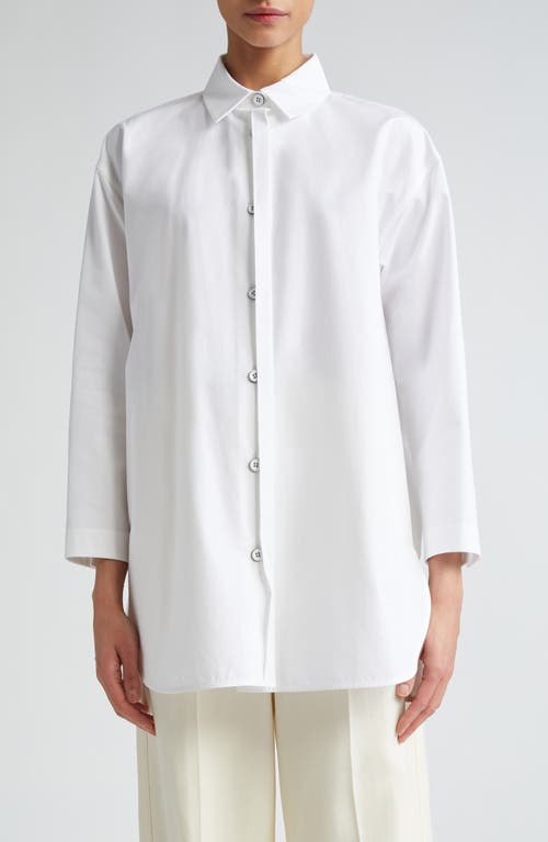 Jil Sander Boxy Fit Cotton Button-Up Shirt 100 Optic White at Nordstrom, Us