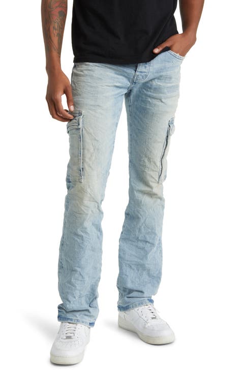 Purple Brand jeans with light blue knee holes and slim fit 9010
