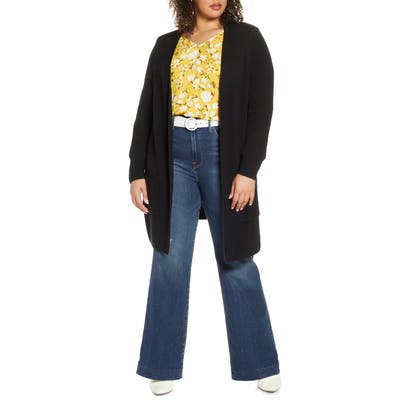 Plus Size Halogen Long Cardigan, Black
