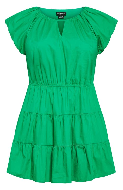 City Chic Alina Fit & Flare Minidress In Bright Green