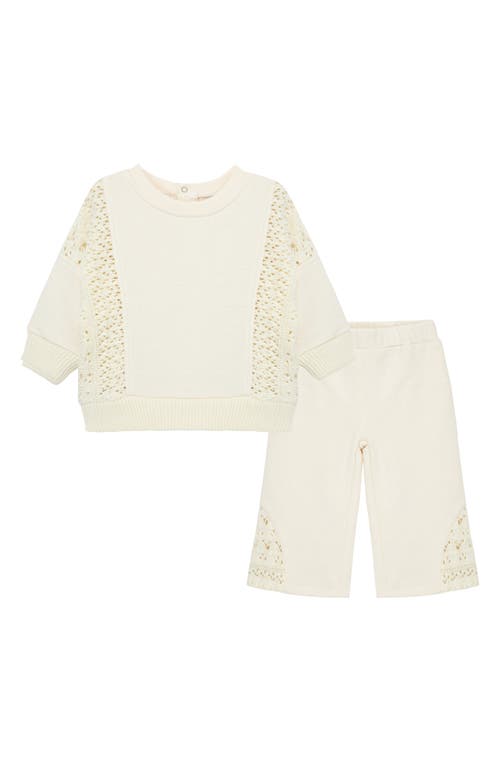 Habitual Kids Openwork Sweater & Pants Set in Off-White at Nordstrom, Size 12M
