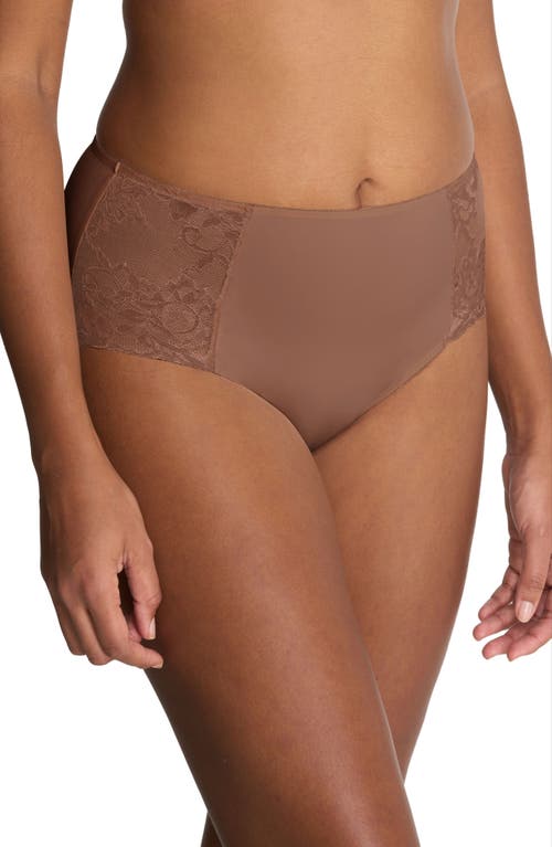 Natori Statement Lace Full Brief In Nutmeg
