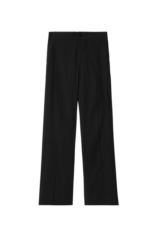 Shop Burberry Cotton Blend Tailored Trousers In Black