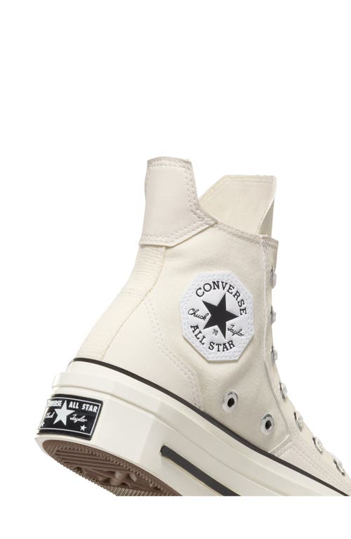 Shop Converse Gender Inclusive Chuck 70 De Luxe Square Toe Platform High Top Sneaker In Egret/black/egret