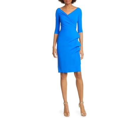 Chiara Boni La Petite Robe Florien Ruched Cocktail Dress, US / 46 IT - Blue