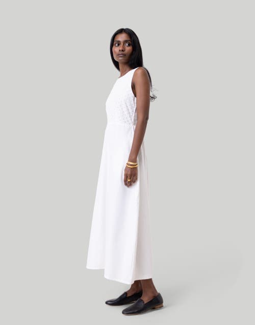 Reistor Cross-back Midi Dress In Coconut White
