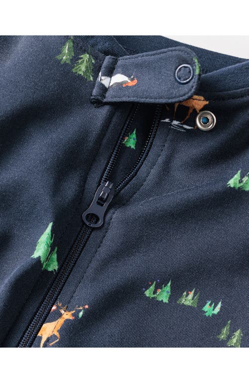 Petite Plume Boy's Arctic Antics Printed Footie In Navy