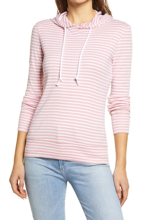 caslon(r) Knit Hoodie in Pink- White Stripe