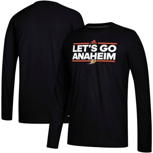 UPC 192611330093 product image for Men's adidas Black Anaheim Ducks Local Ultimate Dassler Long Sleeve T-Shirt at N | upcitemdb.com