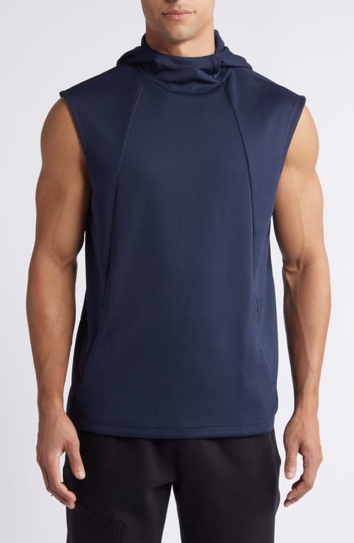 Arch Sleeveless Hoodie in Navy Eclipse
