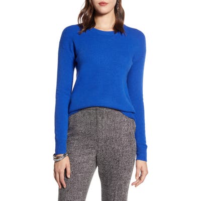 Halogen Crewneck Wool Blend Sweater, Blue