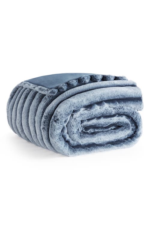 UGG(r) Channel Quilt Faux Fur Throw Blanket in Cyclone