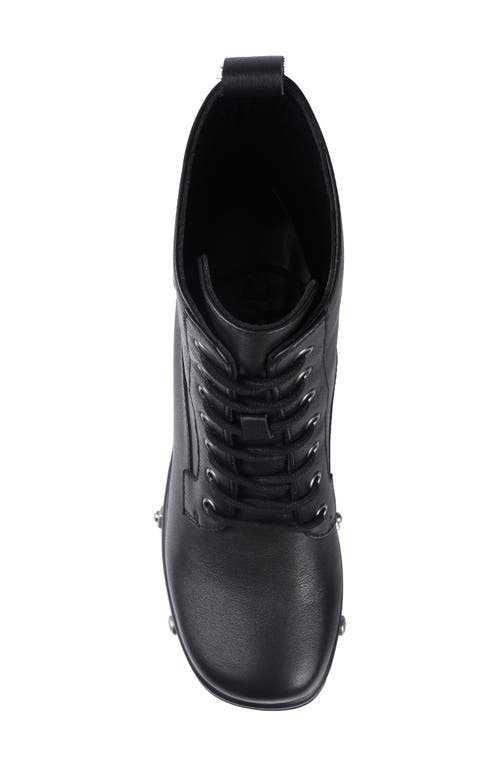 Zigi Nefeli Wedge Combat Boot In Black Leather