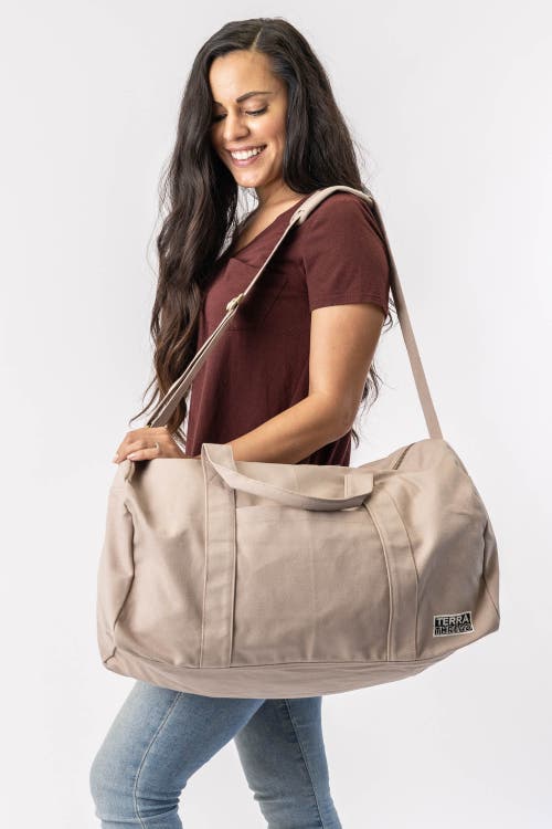 Shop Terra Thread Organic Cotton Duffle Bag In Sand Dune