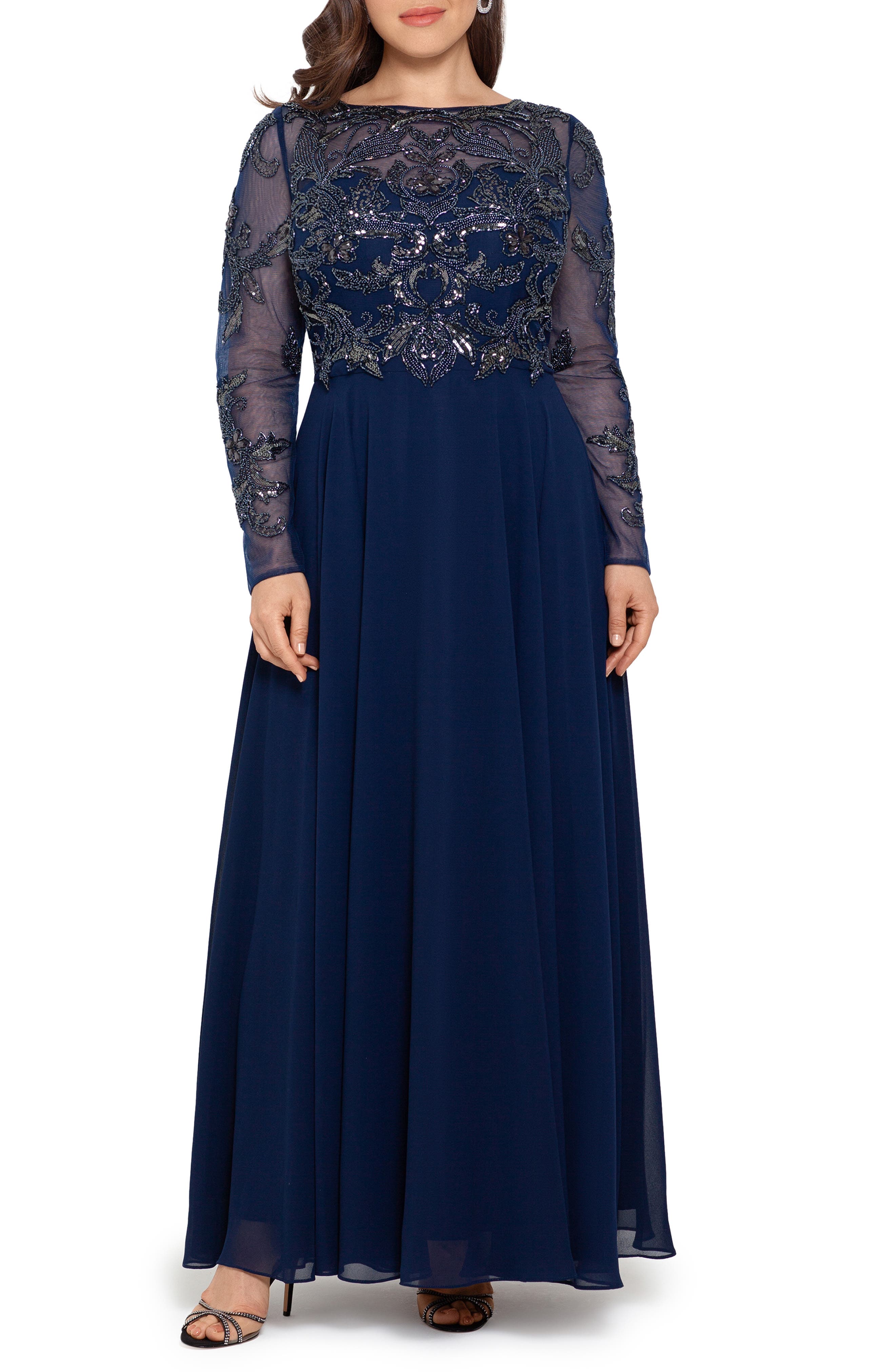 dark blue dress long