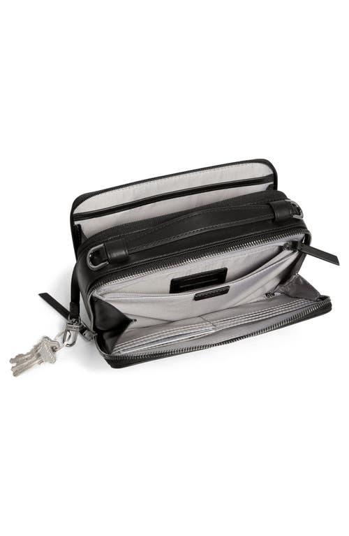 Tumi Myla Leather Crossbody Bag In Black/gunmetal