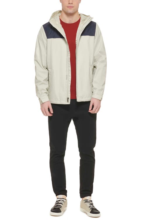 Tommy Hilfiger Hooded Rain Slicker Jacket In Navy/ice