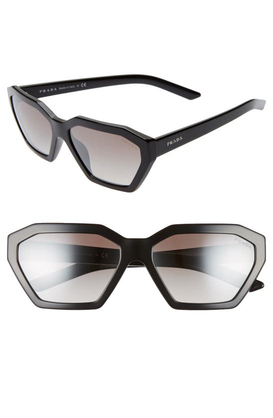 Shop Prada Millennial 57mm Octagon Sunglasses In Black