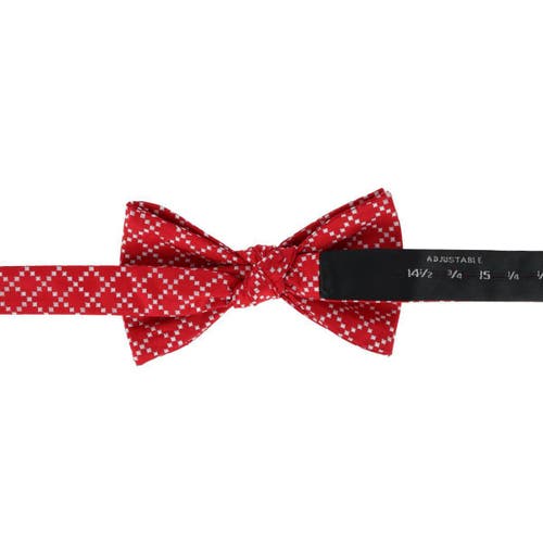 Trafalgar Rowan Geometric Pattern Silk Bow Tie In Red