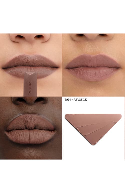 Prada Monochrome Hyper Matte Refillable Lipstick In B01 Argile - Beige Brown