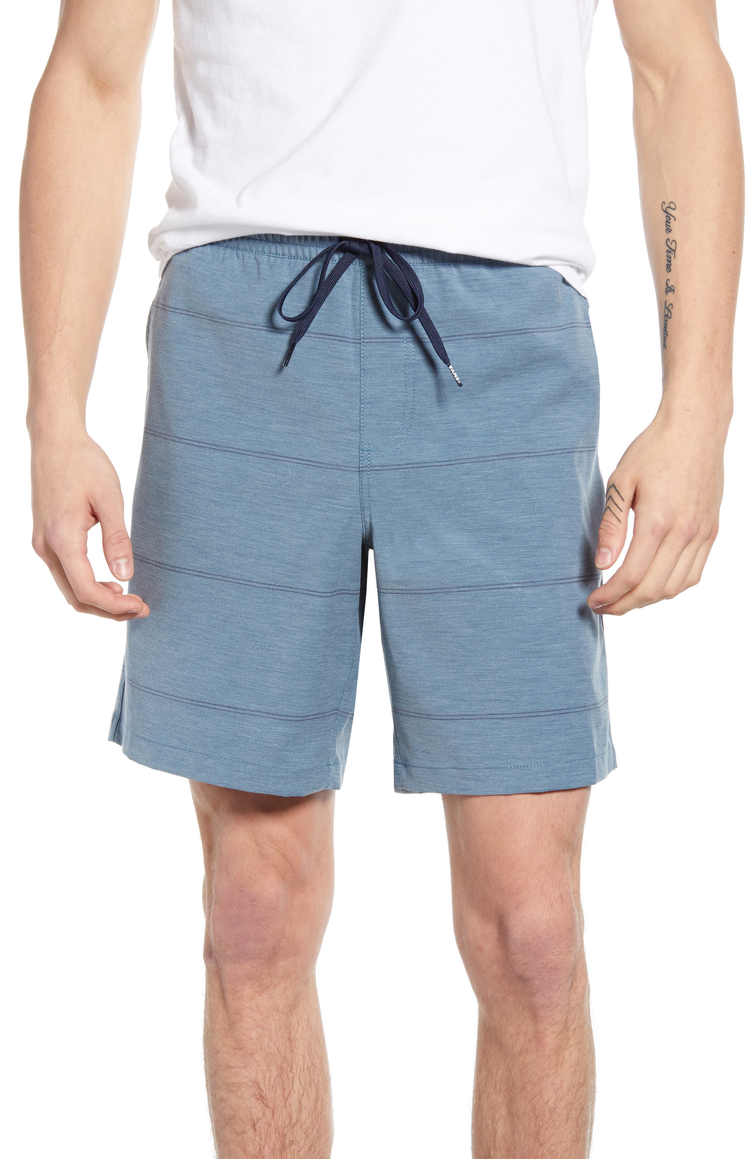Vans Range Stripe Microplush Volley Shorts, Blue