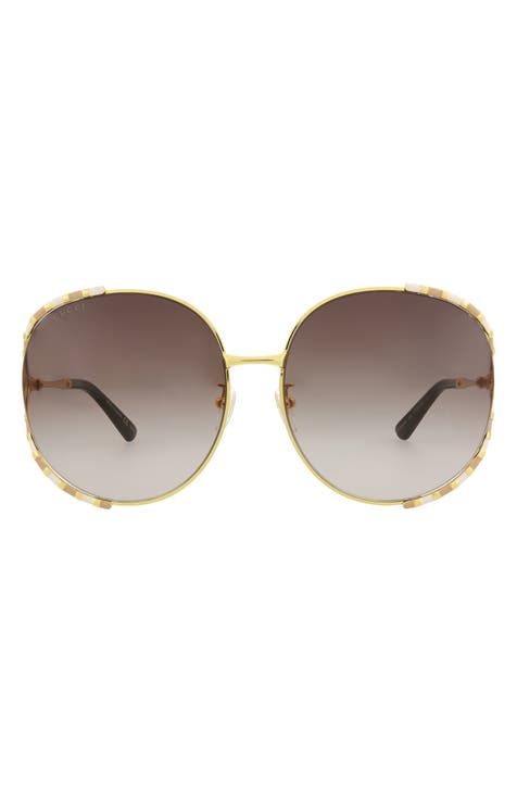 64mm Gradient Oversize Round Sunglasses