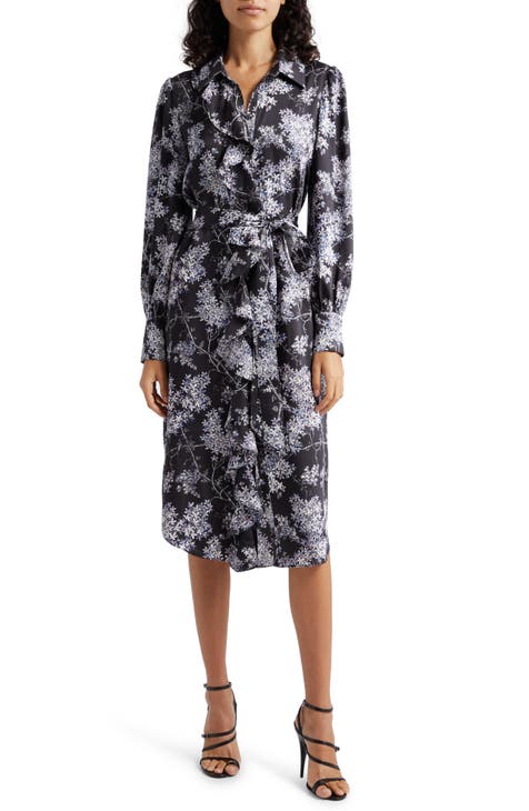 Charley Floral Print Belted Shirtdress
