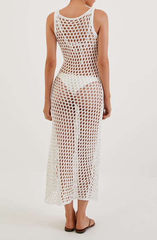 Shop Vix Swimwear Nicole Crochet Cover-up Midi Dress In Off White