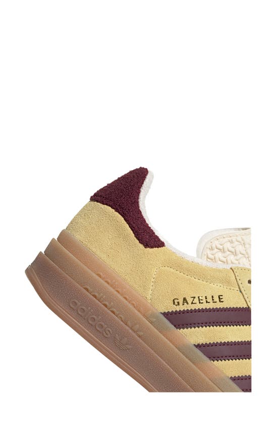 Shop Adidas Originals Gazelle Bold Platform Sneaker In Yellow/ Maroon/ Wonder White