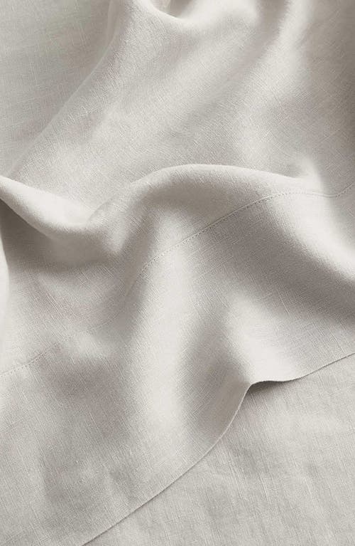 Shop Sijo French Linen Flat Sheet In Fog