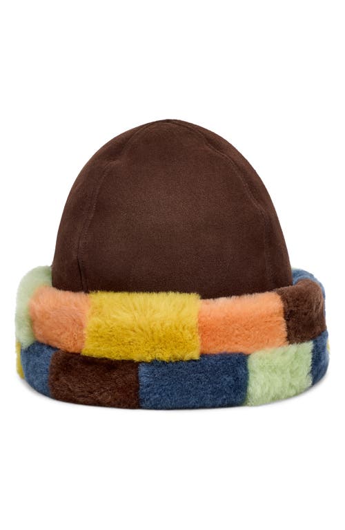 UGG(r) x The Elder Statesman Genuine Shearling Cuff Hat in Brown