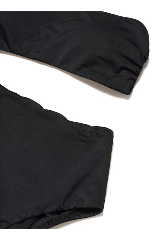 Shop Mango Cutout One-shoulder One-piece Swimsuit In Black