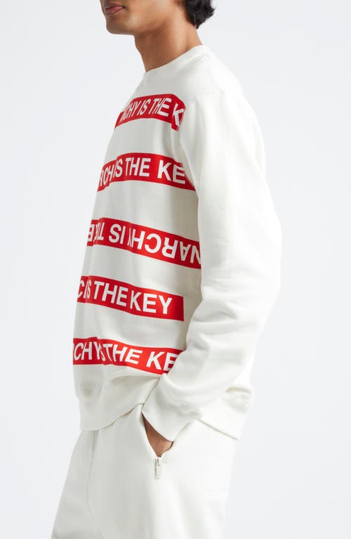 Shop Undercover Anarchy Is The Key Cotton Fleece Sweatshirt In Off White