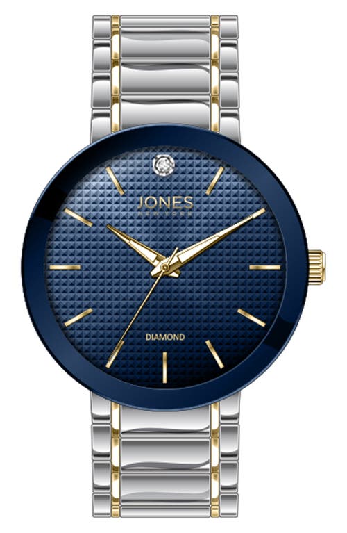 Shop Jones New York Diamond Accent Three-hand Quartz Bracelet Watch, 42mm In Silver/gold