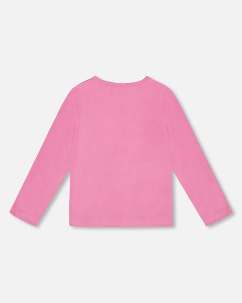 Shop Deux Par Deux Little Girl's Long Sleeve T-shirt Pink In Crocus