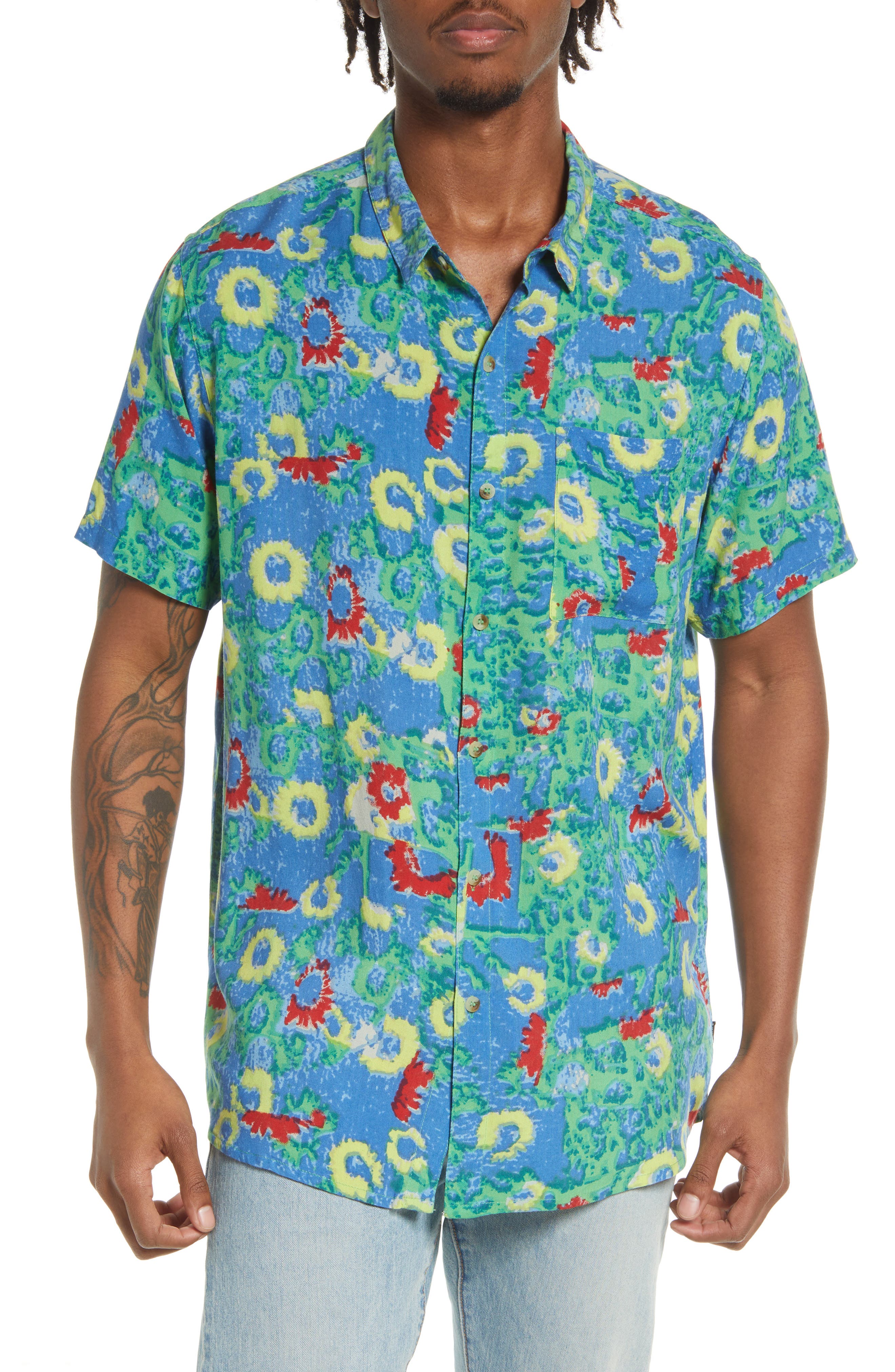Men's Blue/Green Button Up Shirts 